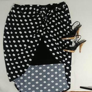 Ashley Stewart polka dot high low skirt
